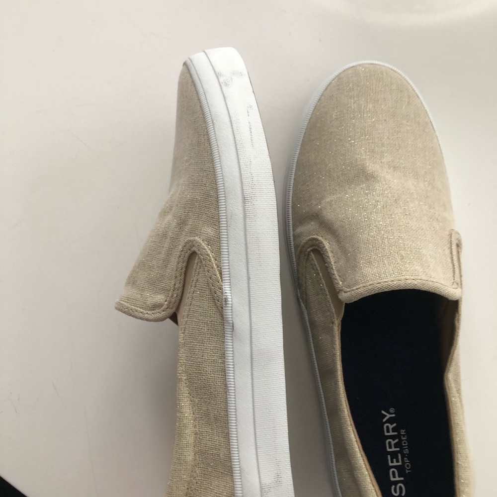 NWOT Sperry gold metallic slip on sneakers - Picture 5 of 6